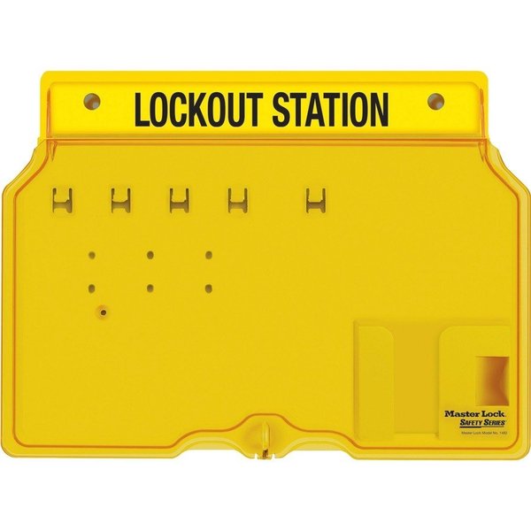 Master Lock Padlock Station, Holds 4 Safety Padlocks, Yellow MLK1482B